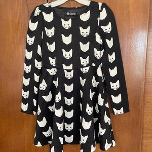 Dasap Long Sleeve Cat Print Dress size XS.